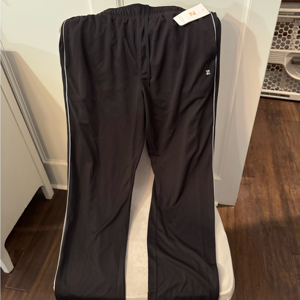 Zelos Black Athletic Pants with White Trim